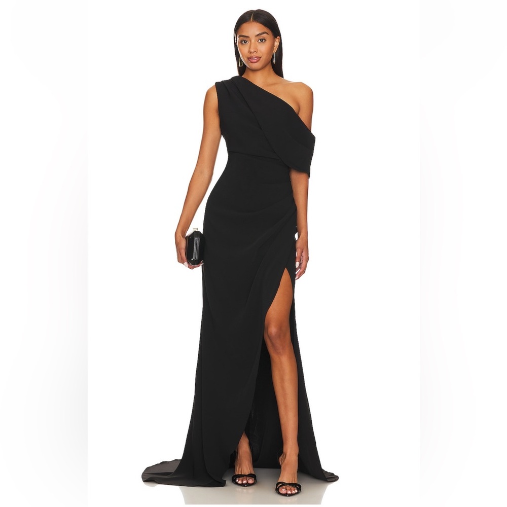 Elliatt Isadora Black One-Shoulder Gown